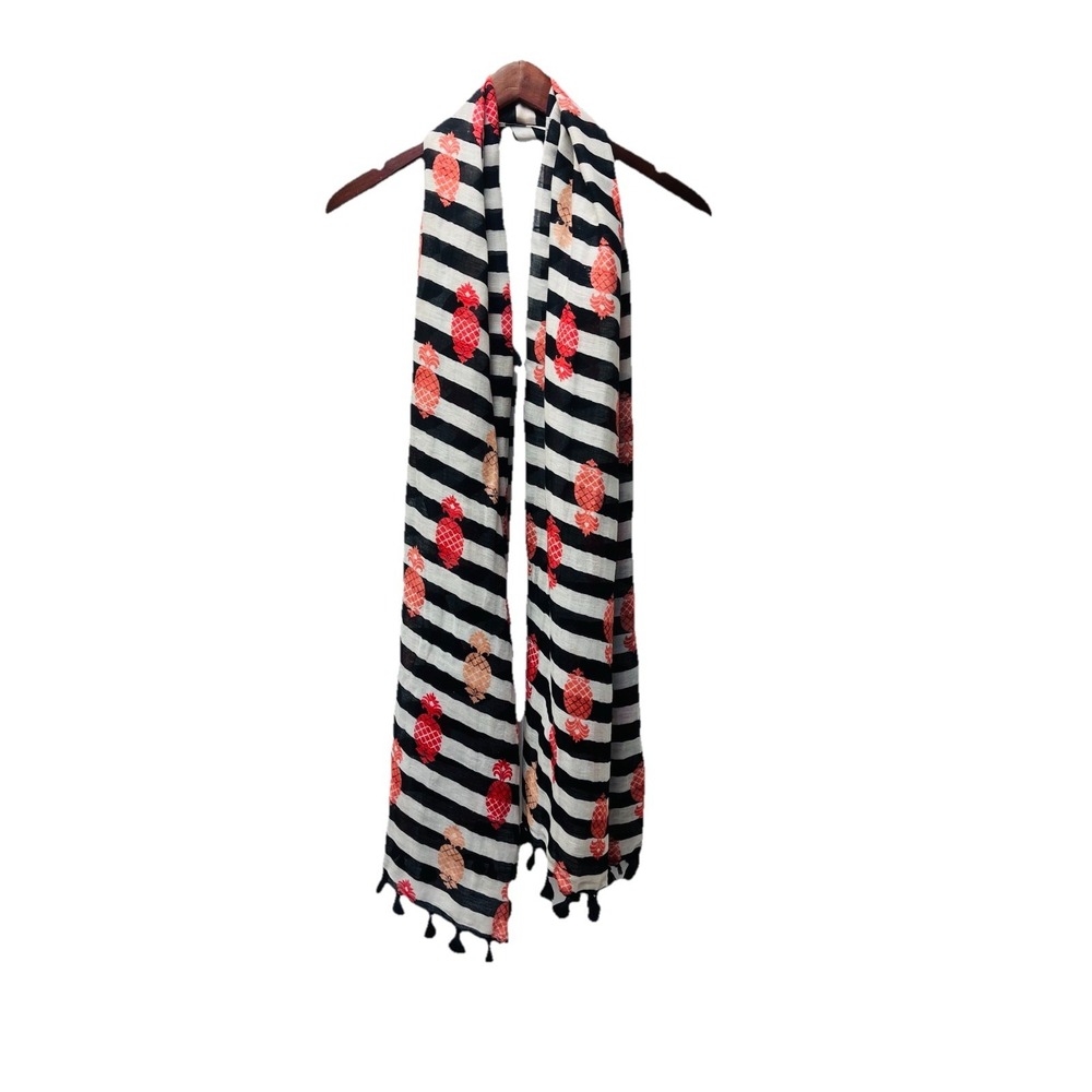 Spartina 449 Scarf Linen Blend Pineapples Beachy Boho Coastal Resort Wear Cruise